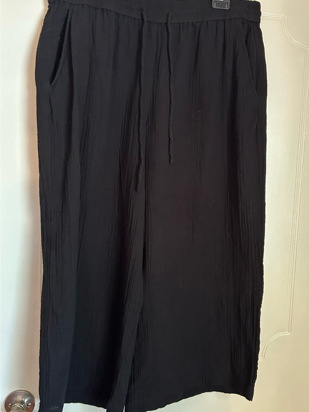 Eileen Fisher Black Women's gauze wide-leg pants